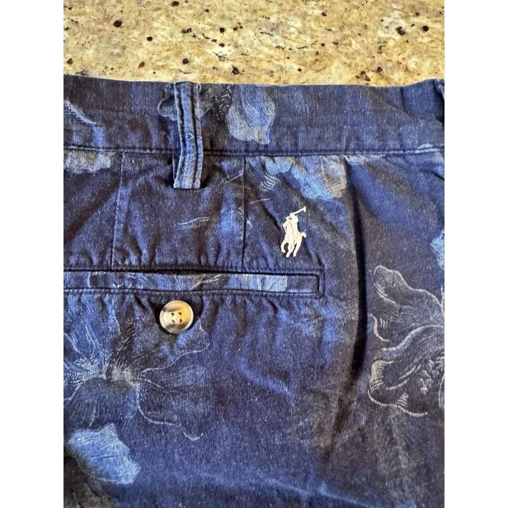 Polo Ralph Lauren Floral Shorts Mens 42 Classic Fit Hibiscus Blue Coastal Preppy - Picture 2 of 8